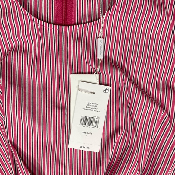 NWT Derek Lam 10 Crosby “Pandora” Striped Pleated Peplum Tie-Front Top - Picture 10 of 12